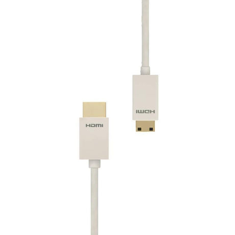 Prolink Mini HDMI to Full HDMI-A White Cable - 2M