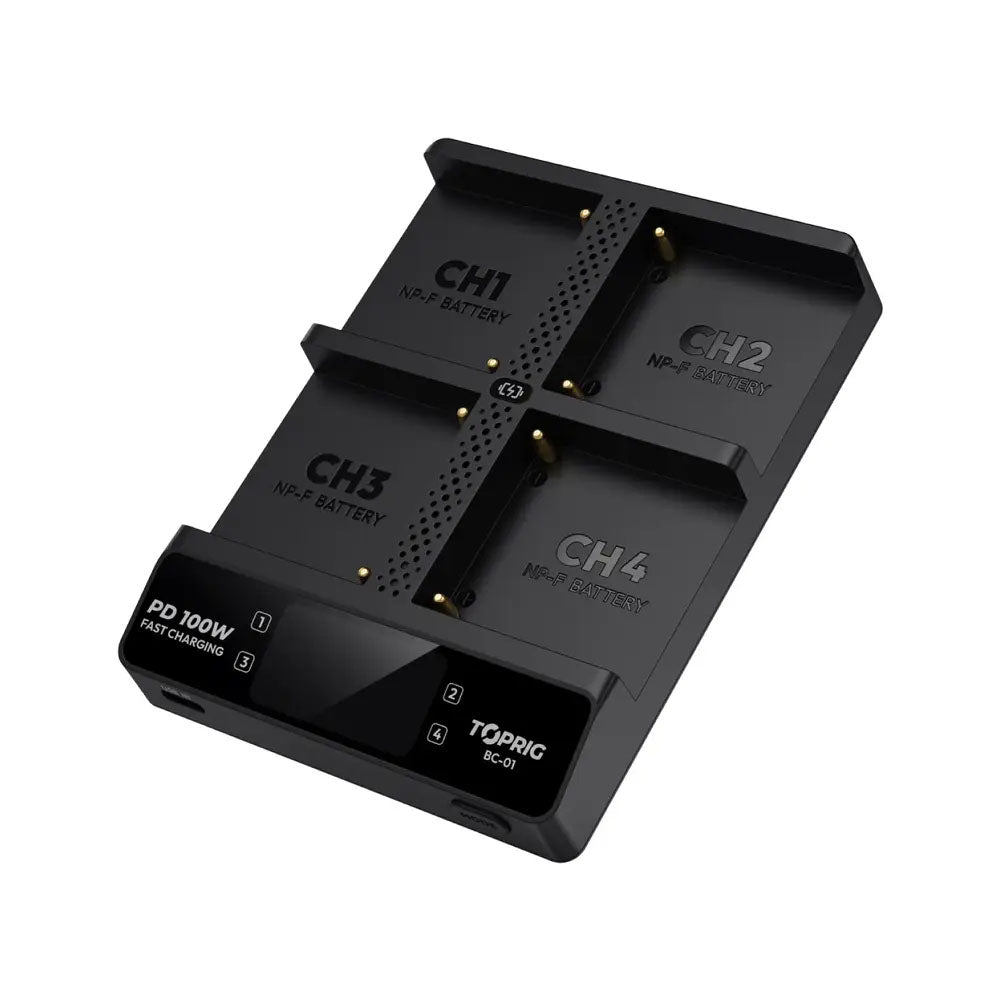 Accsoon BC-01 Toprig 4 port NP-F battery charger with Power Supply