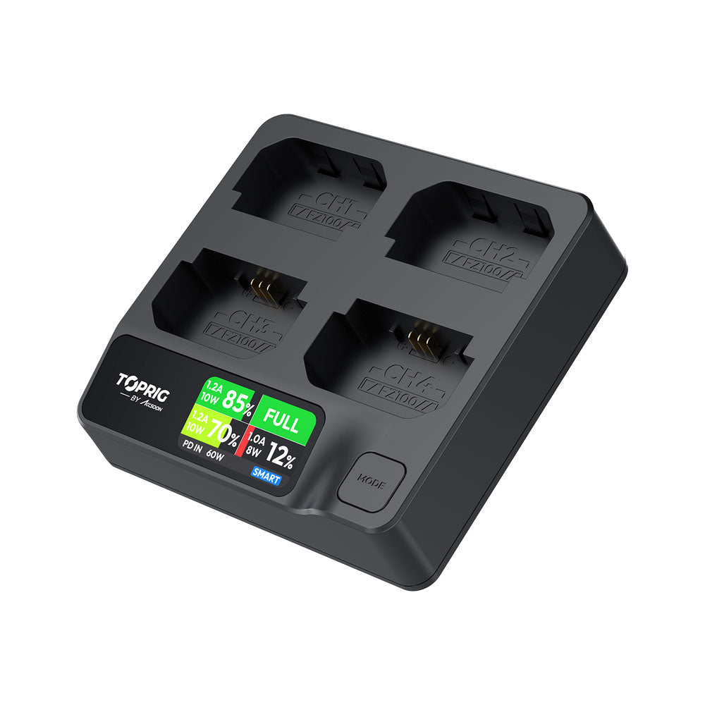 Accsoon Toprig 4-Bay NP-FZ100 Fast Charger