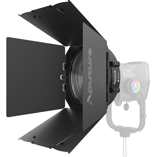Aputure STORM 1000c Cine Kit with Skid Support, Fresnel, Barndoors