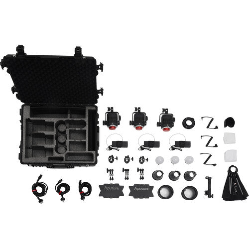 Aputure Storm 80c 3 Head Kit Inc Rolling Carry Case