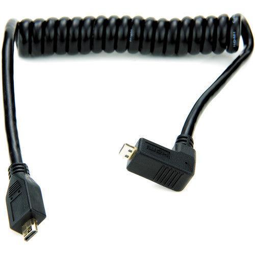 Atomos coiled right-angle micro HDMI to MICRO Cable (30-45cm)