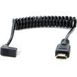 Atomos Right-Angle Micro HDMI to Full HDMI Coiled Cable - 30 to 45cm