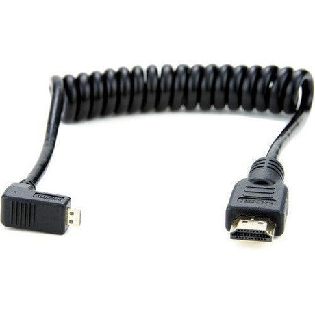 Atomos Right-Angle Micro HDMI to Full HDMI Coiled Cable - 30 to 45cm