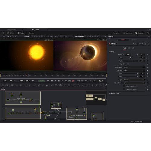 Blackmagic Design Fusion Studio Visual Effects Software for Mac and Windows (Dongle)