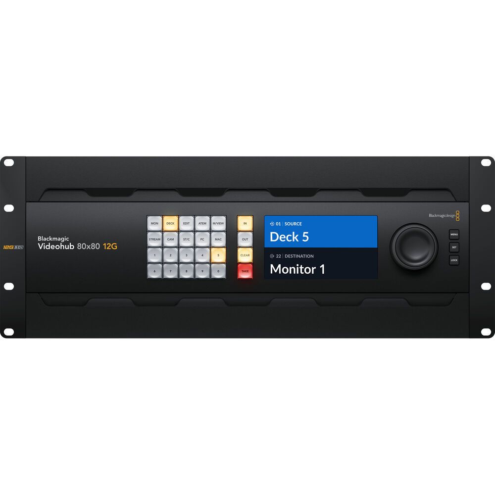 Blackmagic Design Videohub 80x80 12G Video Router with Zero-Latency