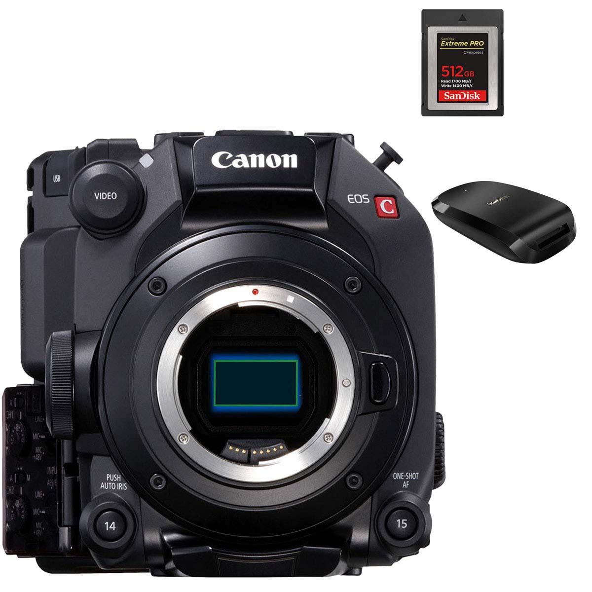 Canon EOS C300 Mark III EF Mount Digital Cinema Camera Body + 512GB CFexpress Card + Reader