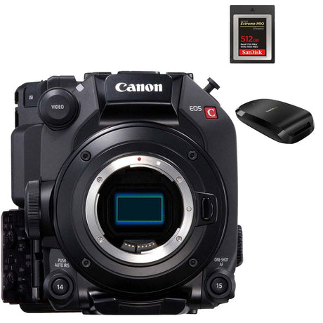 Canon EOS C300 Mark III EF Mount Digital Cinema Camera Body + 512GB CFexpress Card + Reader