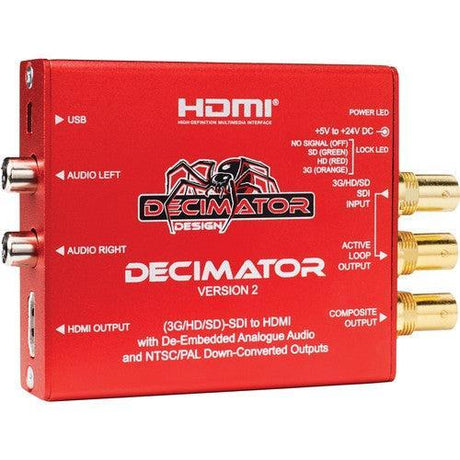 Decimator 3G/HD/SD-SDI to HDMI Converter with Built-In NTSC/PAL & Analog Audio Outputs