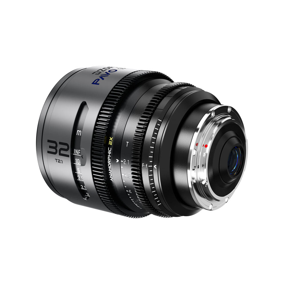 DZOFILM Pavo 32mm T2.1 2x Anamorphic Prime Lens (Blue Coating, PL/EF Mount, Metres)