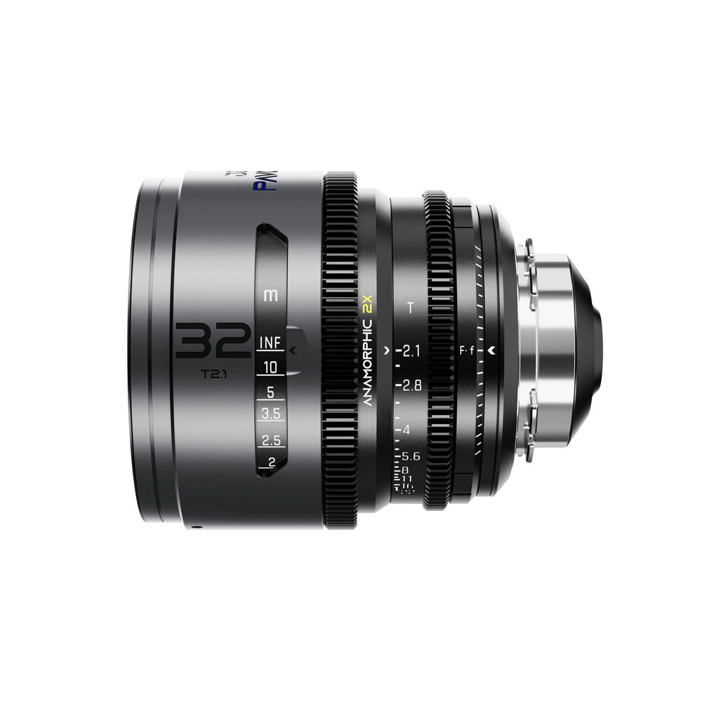 DZOFILM Pavo 32mm T2.1 2x Anamorphic Prime Lens (Blue Coating, PL/EF Mount, Metres)