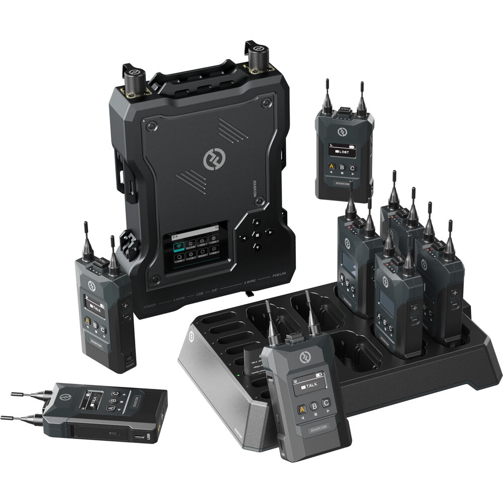 Hollyland Solidcom M1 Full-Duplex Wireless Intercom Solution with 8 Beltpacks