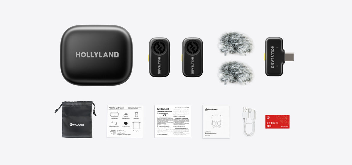 Hollyland LARK A2 Duo Wireless Microphone (Space Gray, Charging Case)