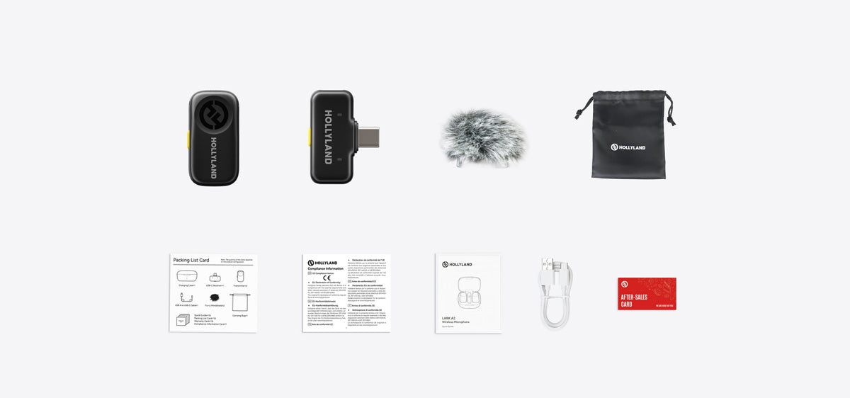 Hollyland LARK A2 Solo Wireless Microphone (Space Gray, USB-C RX)