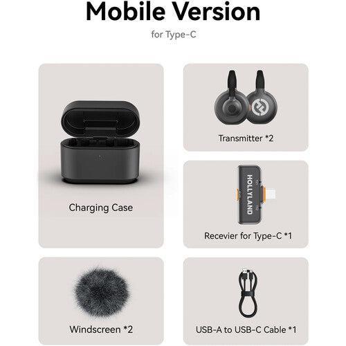 Hollyland LARK M2S DUO 2-Person Wireless Mic System for Mobile Devices (USB-C Connector)