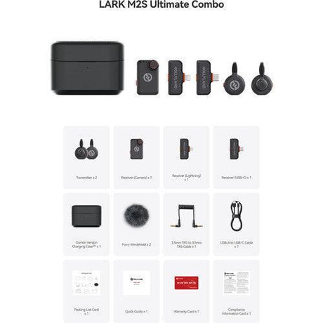 Hollyland LARK M2S Ultimate Combo 2-Person Wireless Microphone System for Cameras and Mobile Devices