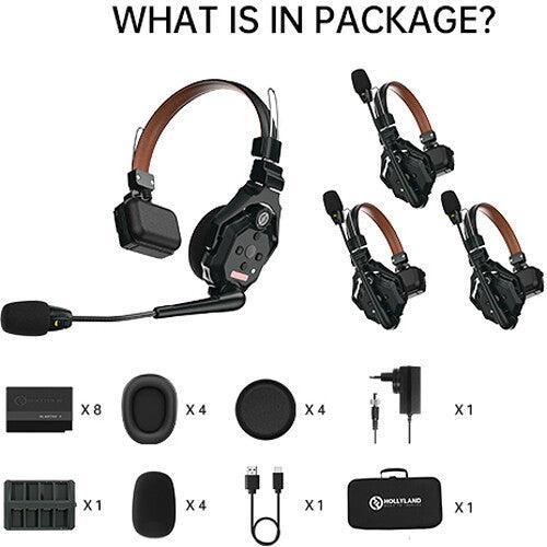 Hollyland Solidcom C1 Pro-4S Full-Duplex Wireless Intercom System with 4 Headsets