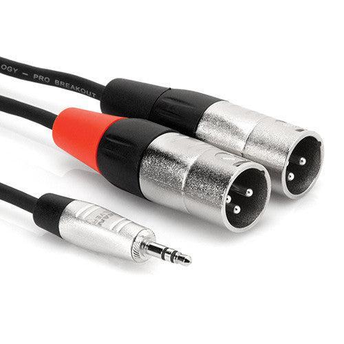 Hosa HMX-003Y 3.5 mm TRS to Dual XLR Pro Stereo Breakout Cable, 3 Feet