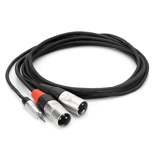 Hosa HMX-003Y 3.5 mm TRS to Dual XLR Pro Stereo Breakout Cable, 3 Feet