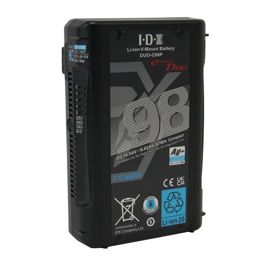 IDX DUO-C98P 97Wh V-Mount Battery with D-Taps and USB-C