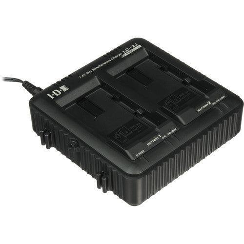 IDX 2 Channel Simultaneous Charger for SSL-JVC50 7.4V JVC Batteries