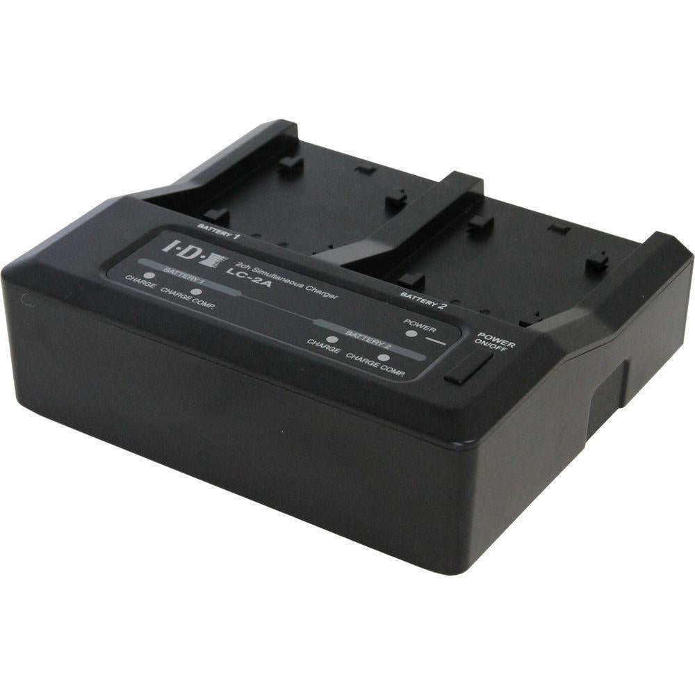 IDX Two-Channel 7.4V Simultaneous Charger for select Canon, Panasonic and Sony Batteries