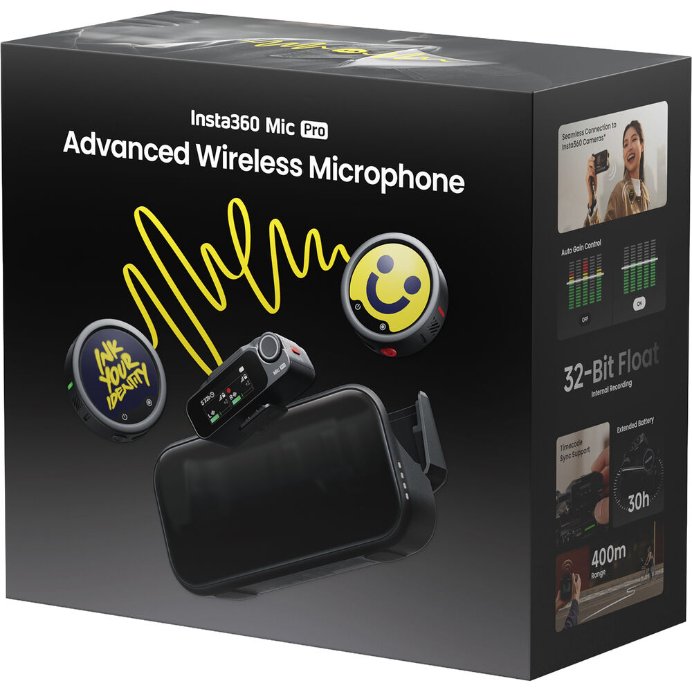 Insta360 Mic Pro 2-Person Wireless System (2 TX with 1 RX)