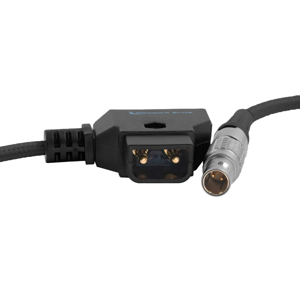 Kondor Blue Coiled D-Tap to Pyxis LEMO-Type 2-Pin 0B Male Power Cable for SmallHD & Teradek & Zcam