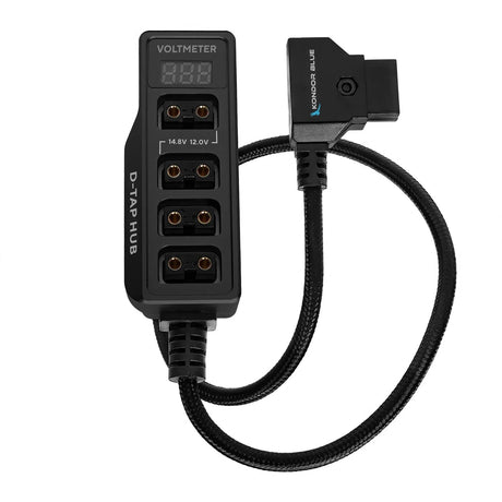 Kondor Blue 12V Metal D-Tap Hub 4 Way Port Power Tap Splitter