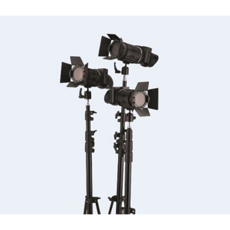Lishuai 3 Head 50W Fresnel LED Light Kit with Roller Case