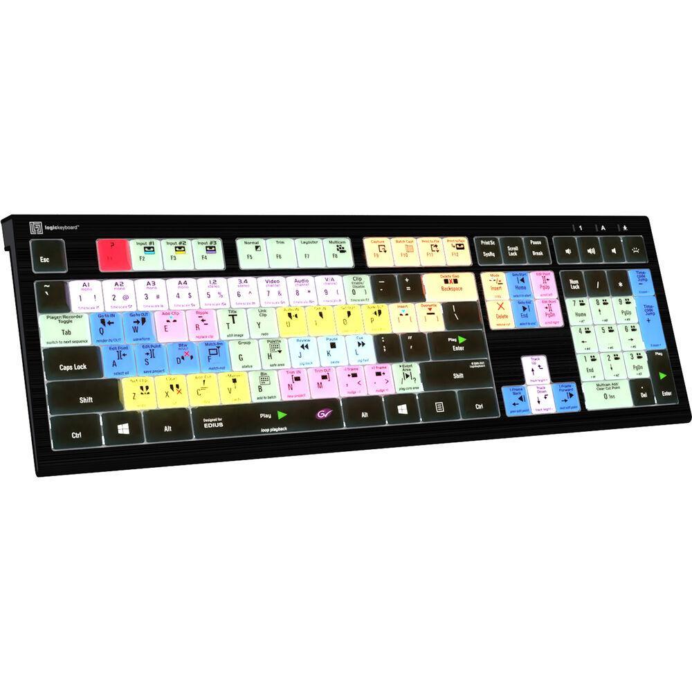 Logickeyboard ASTRA 2 Backlit Keyboard for Grass Valley Edius X for Windows