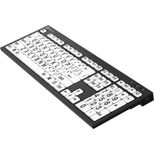 Logickeyboard Nero Braille and Large White Print Keyboard for Windows