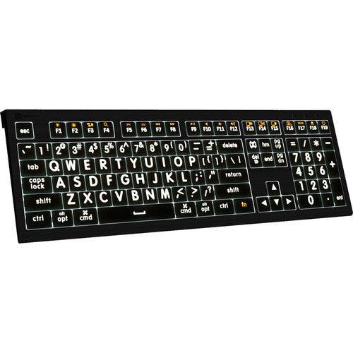 Logickeyboard ASTRA 2 Large Print White-on-Black Wired Keyboard for Mac