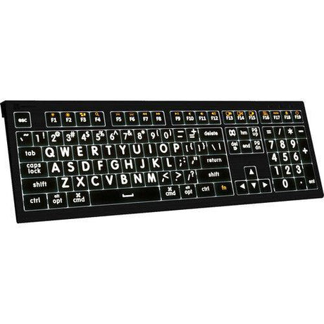 Logickeyboard ASTRA 2 Large Print White-on-Black Wired Keyboard for Mac