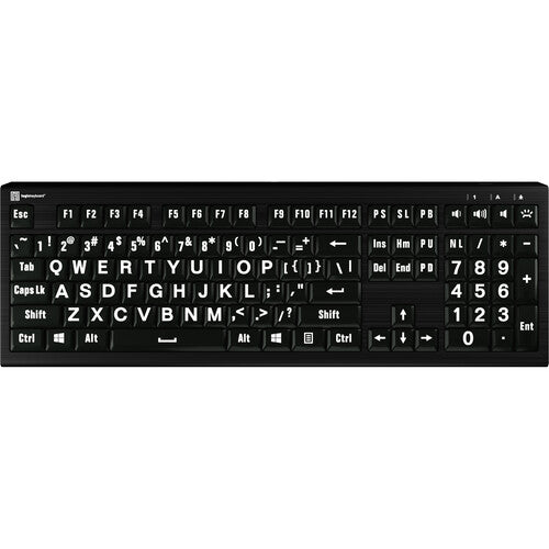 Logickeyboard ASTRA 2 Large Print White-on-Black Wired Keyboard for Windows
