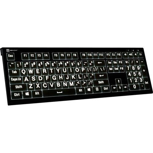 Logickeyboard ASTRA 2 Large Print White-on-Black Wired Keyboard for Windows