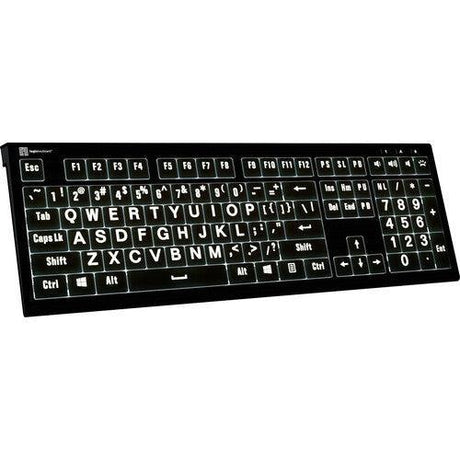 Logickeyboard ASTRA 2 Large Print White-on-Black Wired Keyboard for Windows