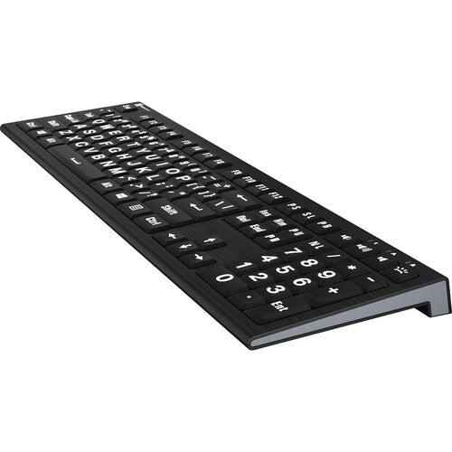 Logickeyboard ASTRA 2 Large Print White-on-Black Wired Keyboard for Windows