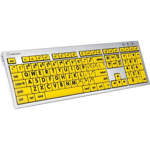 Logickeyboard Large Print ALBA Mac Pro Keyboard Black on Yellow