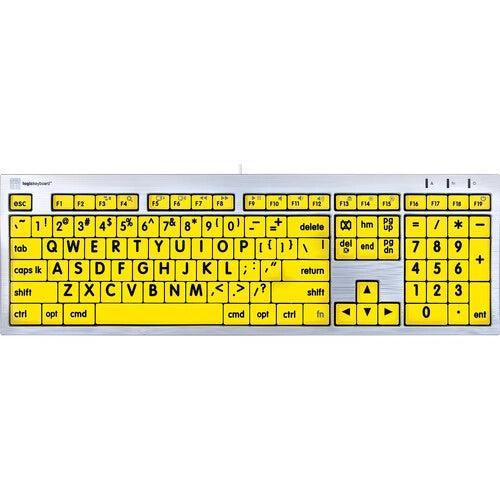Logickeyboard Large Print ALBA Mac Pro Keyboard Black on Yellow