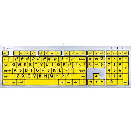 Logickeyboard Large Print ALBA Mac Pro Keyboard Black on Yellow