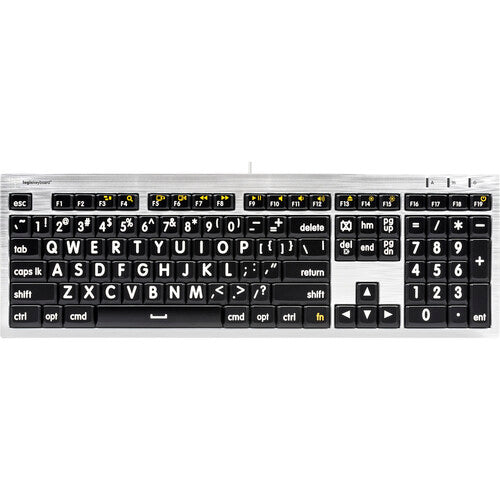 Logickeyboard Large Print ALBA Mac Pro Keyboard White on Black