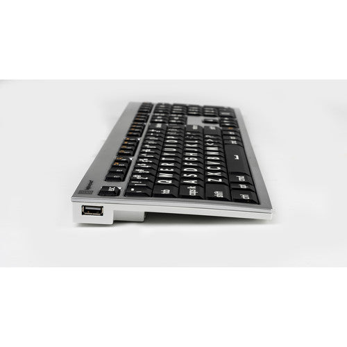 Logickeyboard Large Print ALBA Mac Pro Keyboard White on Black