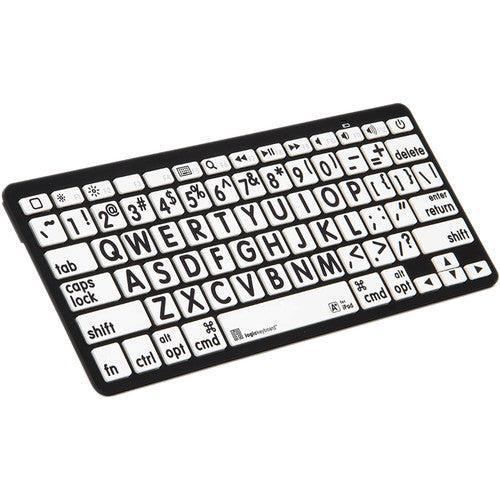 Logickeyboard XL Print American English Bluetooth Mini Keyboard Black on White