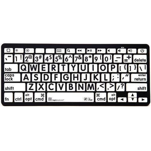 Logickeyboard XL Print American English Bluetooth Mini Keyboard Black on White