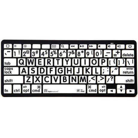 Logickeyboard XL Print American English Bluetooth Mini Keyboard Black on White