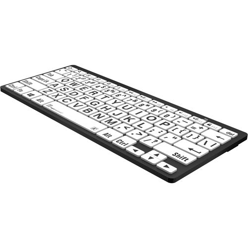 Logickeyboard XLPrint Bluetooth Black on White PC US Keyboard