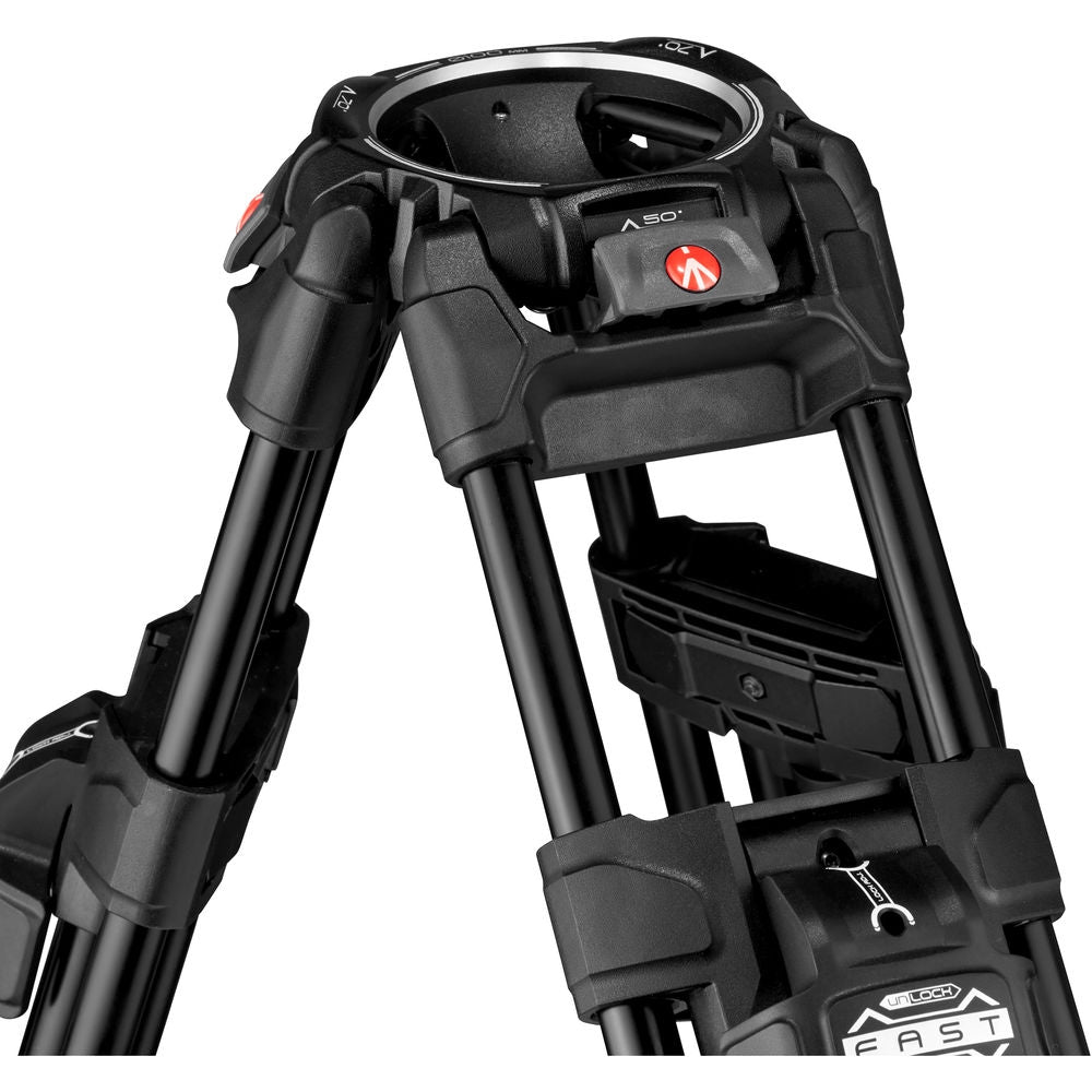 Manfrotto 608 Nitrotech Fluid Head with 645 FAST Twin Aluminium Tripod System and Bag