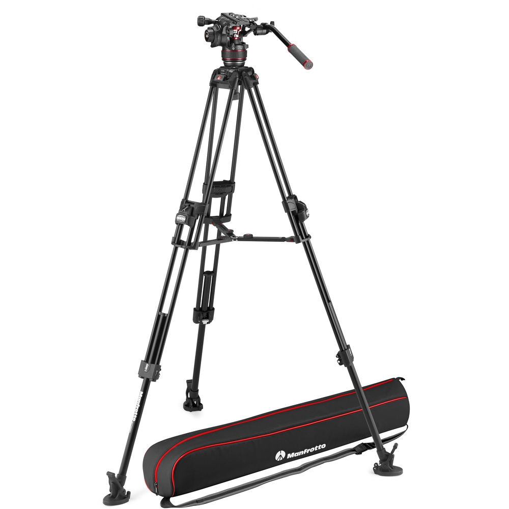 Manfrotto 608 Nitrotech Fluid Head with 645 FAST Twin Aluminium Tripod System and Bag