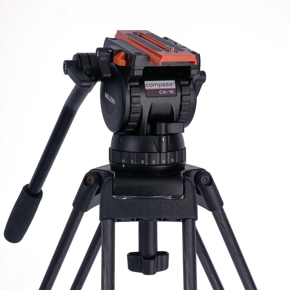 Miller Versa 4140 CXV10 SII 2-STG (Carbon Fibre) Tripod System with Mid-Level Spreader